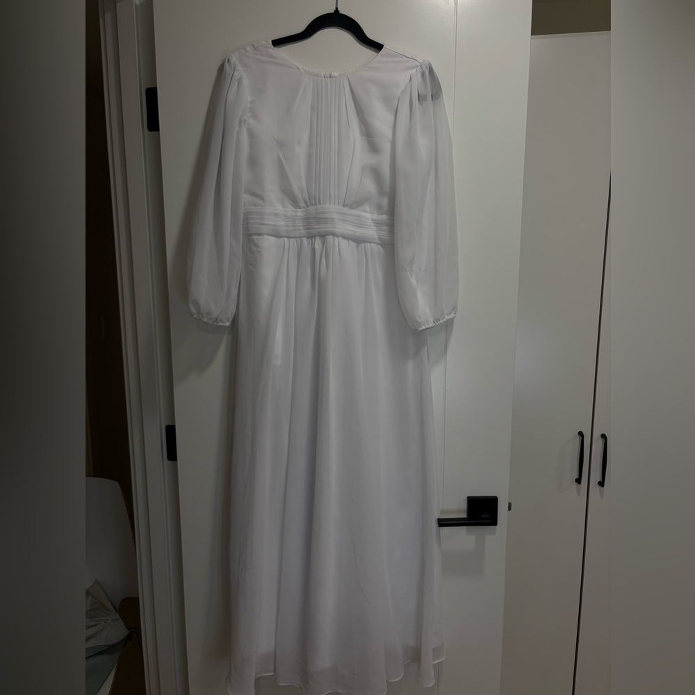 long sleeve white dress